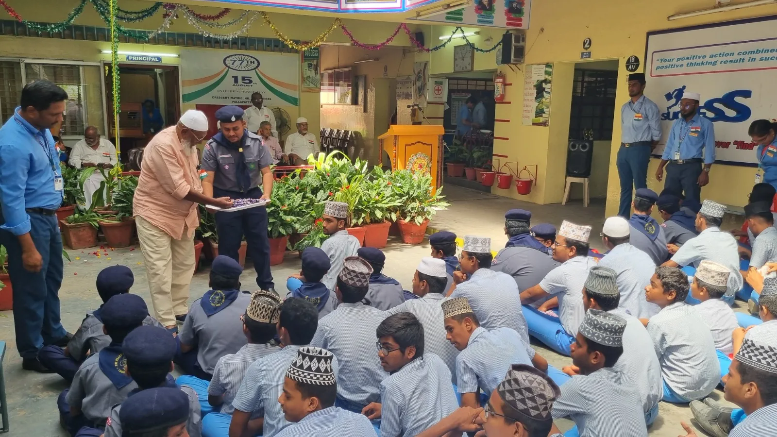 Crescent students participating in an Independence Day programme
