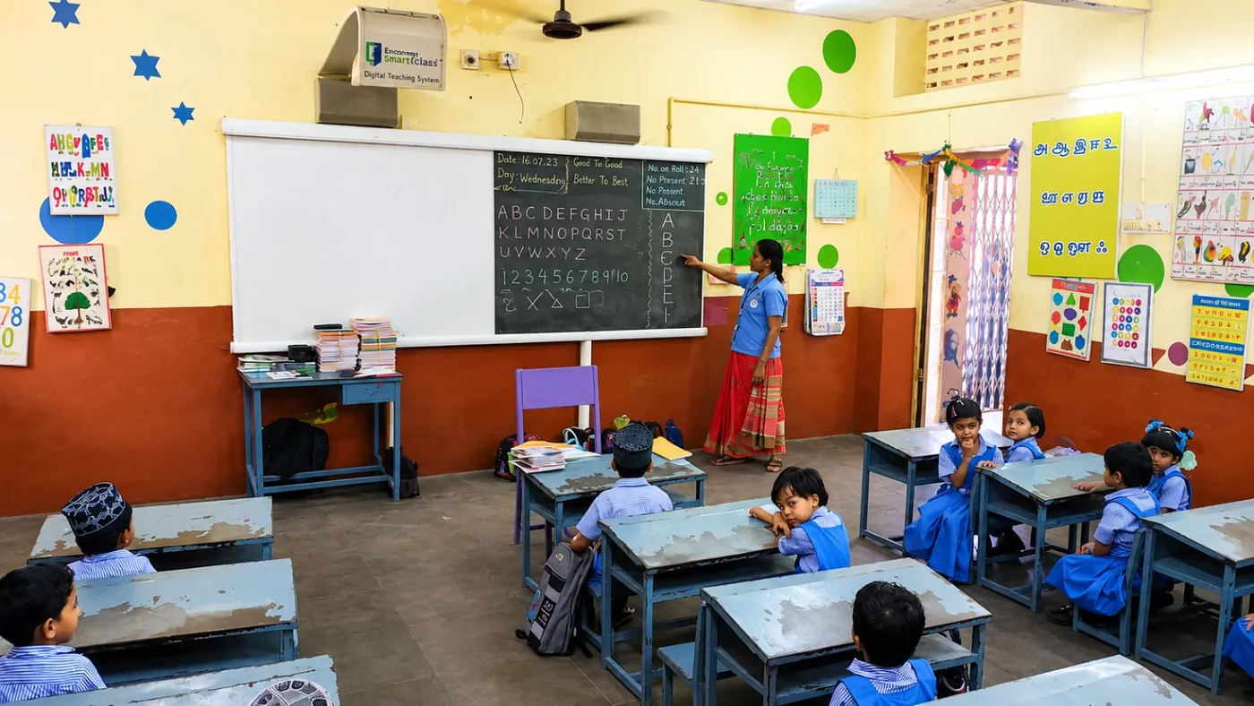 A kindergarten lesson in progress at Crescent School
